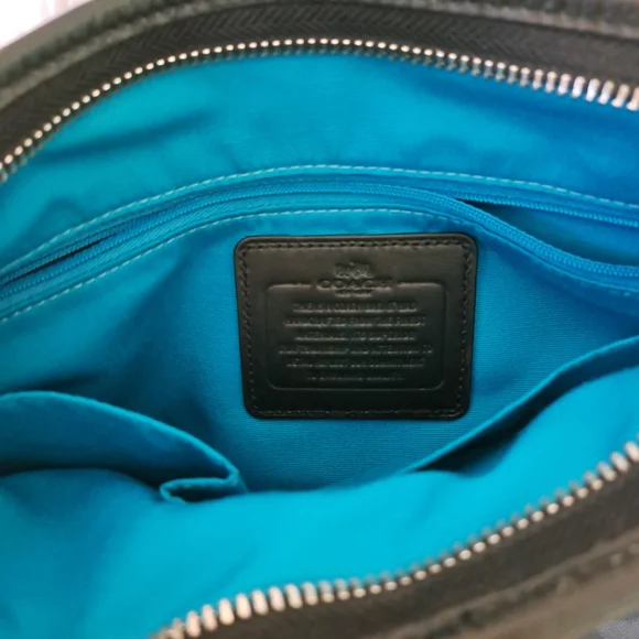 Coach Gray and Blue Leather Crossbody - Picture 4 of 4